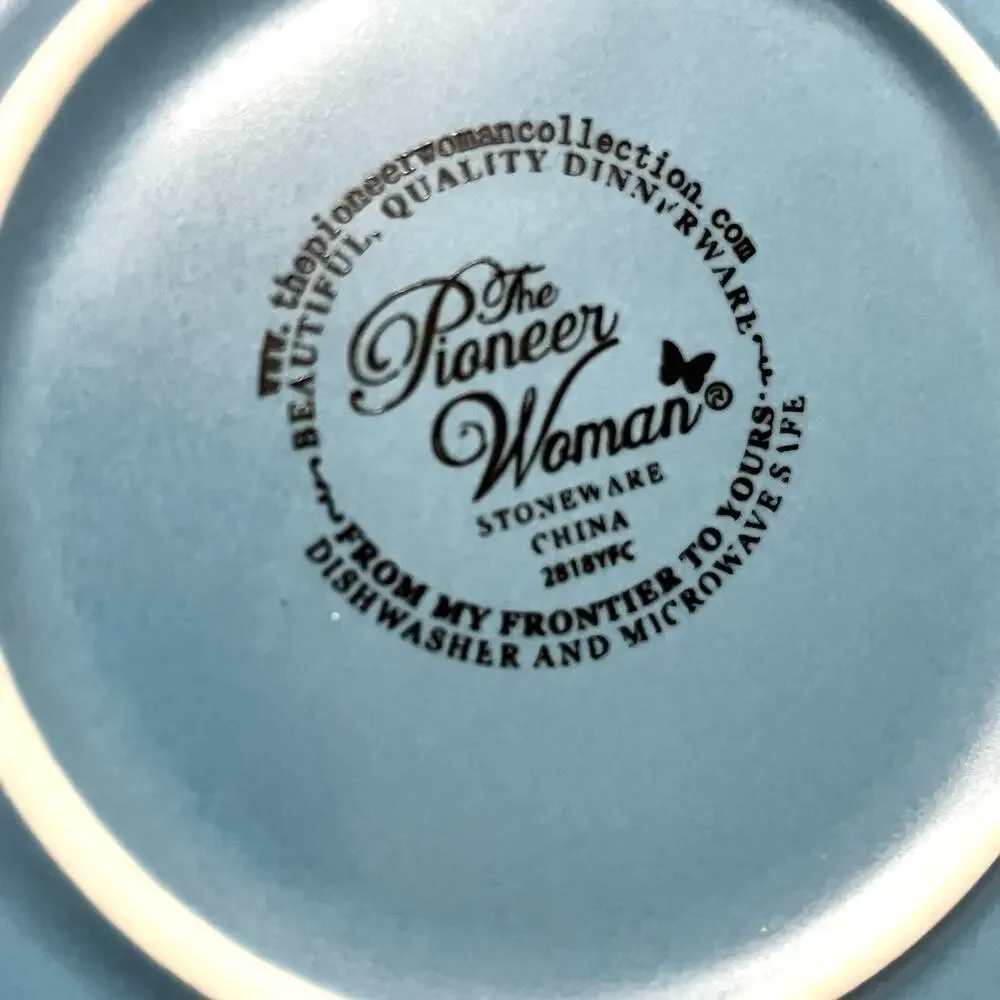 The Pioneer Woman 3-10.5” Denim Dinner Plate Paige Stoneware Crackle Finish